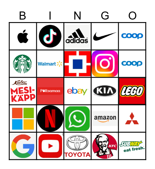 Brand Bingo Card