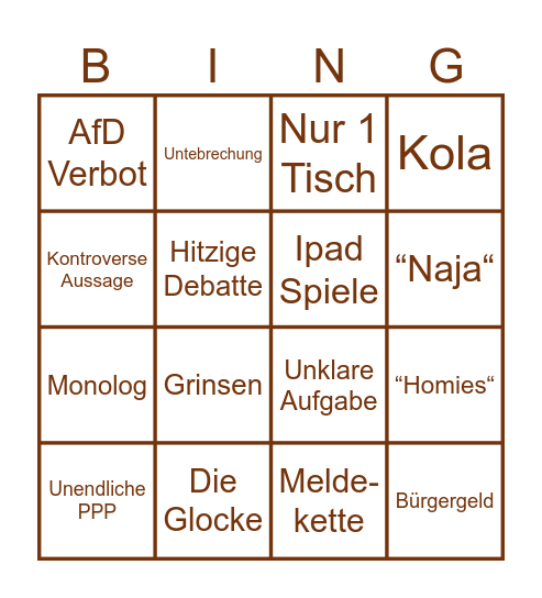 PvG Bingo Card