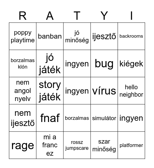 3345 pat Bacon2333 játékkkkk Bingo Card