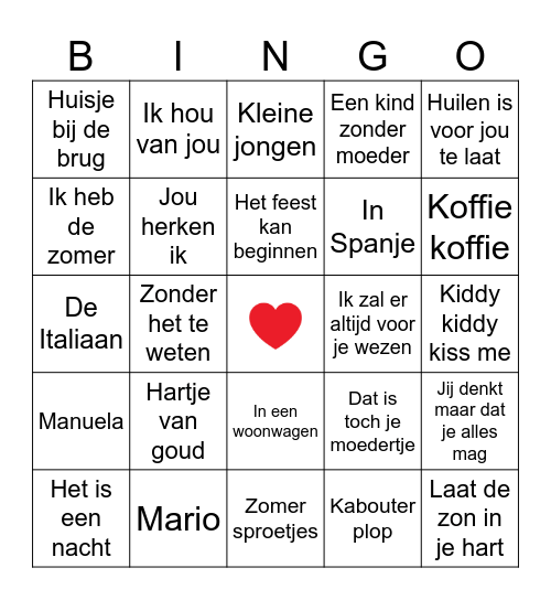 Ronde vier volle kaart Bingo Card