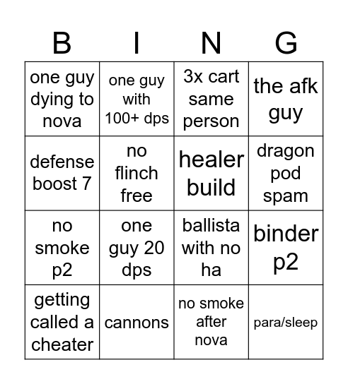 fatalis sos bingo Card