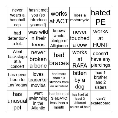 Network Blackout Bingo Card