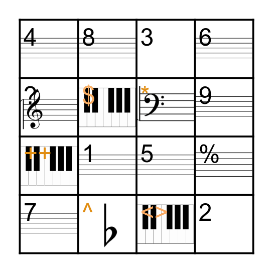 Music Symbols Bingo! (Elem) Bingo Card