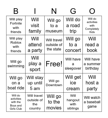 Find Someone Who...SUMMER EDITION Bingo Card