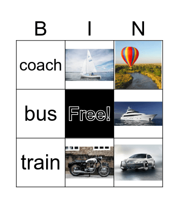 Transportation Bingo Card