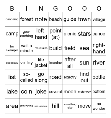 More 2 Unit 7 old Bingo Card