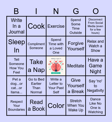 Mental Health BINGO Card