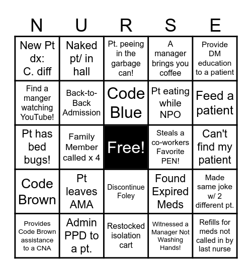 RCA's Nurses Week! Bingo Card