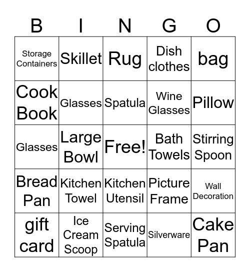 Morgan's Shower Bingo  Bingo Card