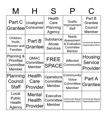 MN HIV SERVICES PLANNING COUNCIL Bingo Card