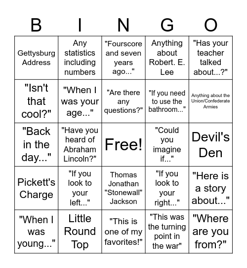 Did They Say That? Bingo Card