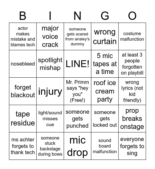 Tech Bingo Card