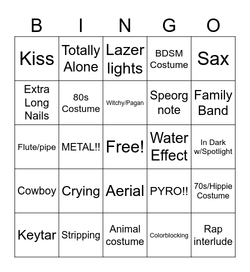 Eurpvision! Bingo Card