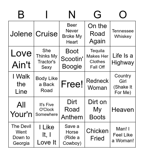MM Country Bingo #4 Bingo Card