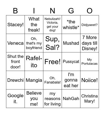 Dawn Says... Bingo Card