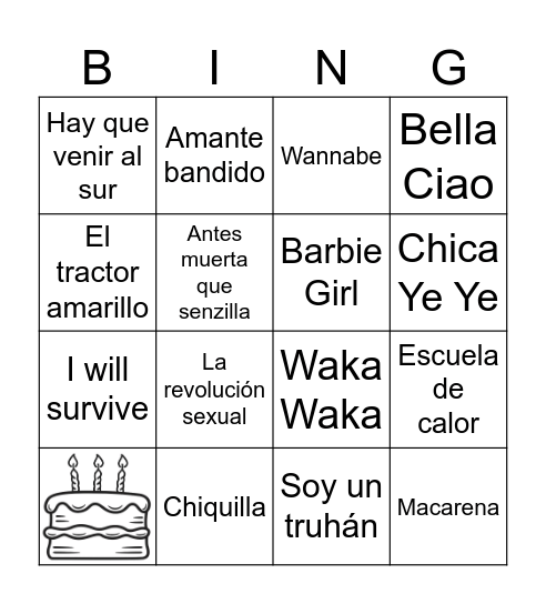 BINGO MONTSE 60! Bingo Card