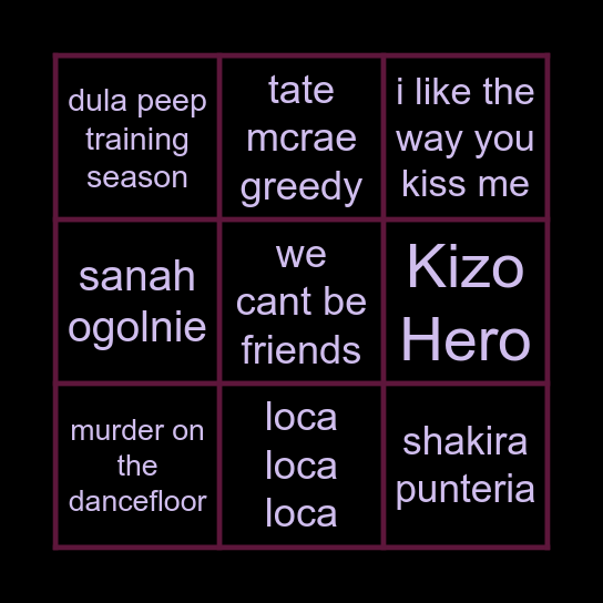 Radiuwki Bingo Card