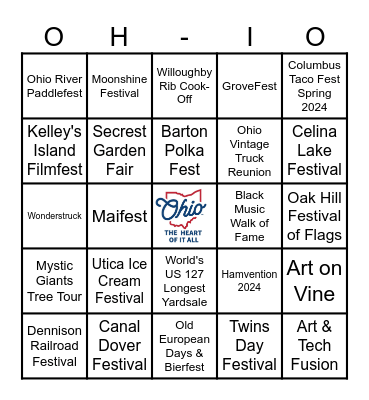 DFI Ohio Summer Bingo Card