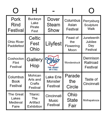 DFI Ohio Summer Bingo Card