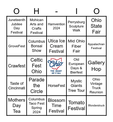 DFI Ohio Summer Bingo Card