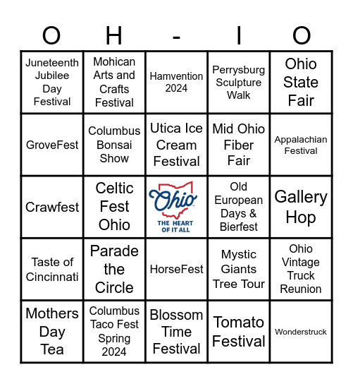 DFI Ohio Summer Bingo Card