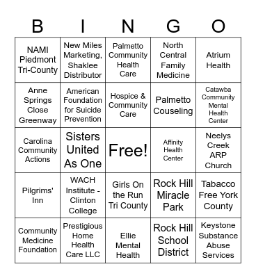 Vendor Village BINGO Card