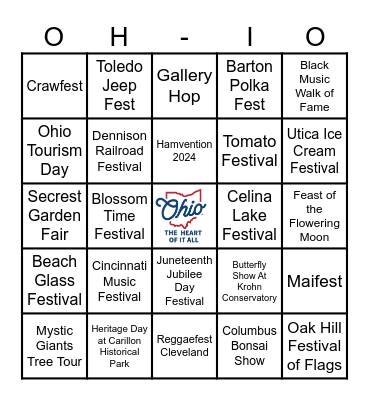 DFI Ohio Summer Bingo Card