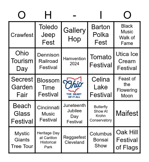 DFI Ohio Summer Bingo Card