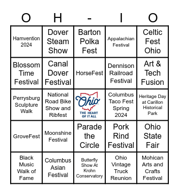 DFI Ohio Summer Bingo Card