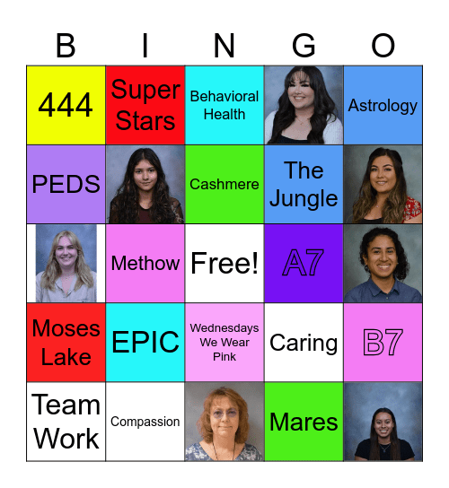 Reception Day Bingo Card