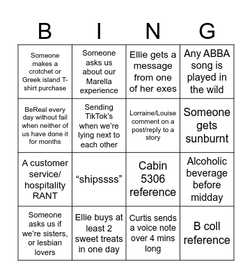 ELMILY HOLIDAY BINGO Card