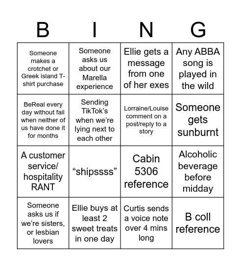 ELMILY HOLIDAY BINGO Card