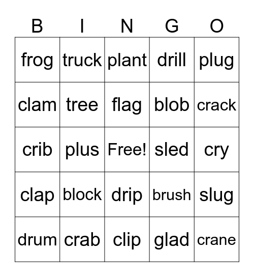 Blends Bingo Card