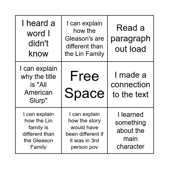 Listen to WIN Bingo Card