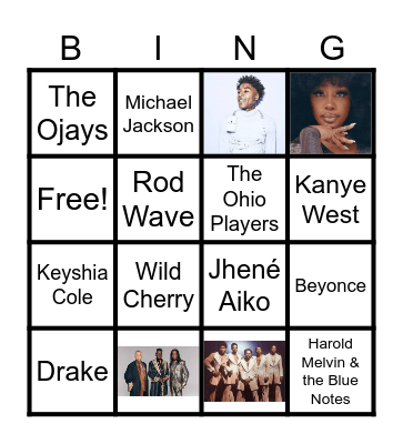 Charles & Destinee's Musical Bingo Card