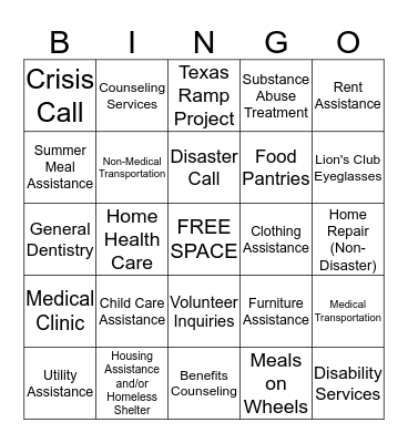 Follow-Up Bingo Card