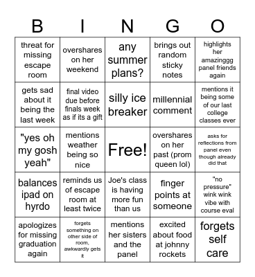 final class bingoooo Bingo Card