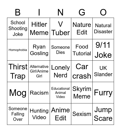 Instagram Reels Bingo Card