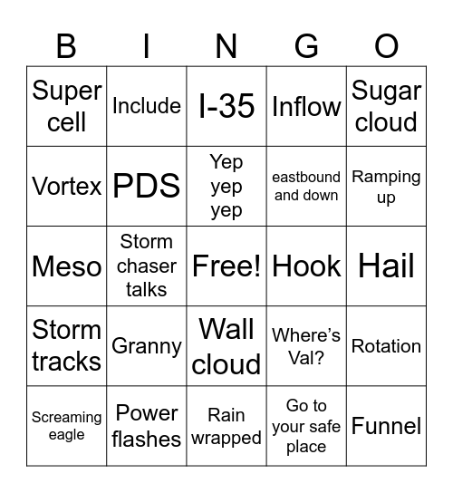 David Payne Bingo Card