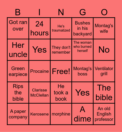 Bingo 451 Bingo Card