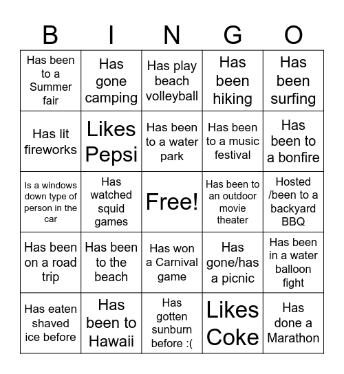 CAS team Bingo Card