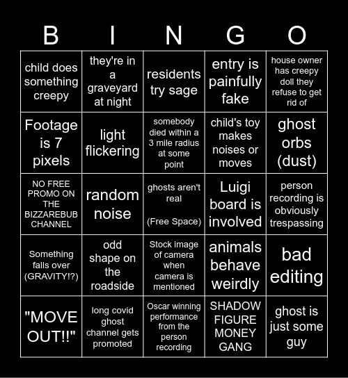 BizzareBub Bingo Card