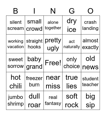 OXYMOROSN Bingo Card