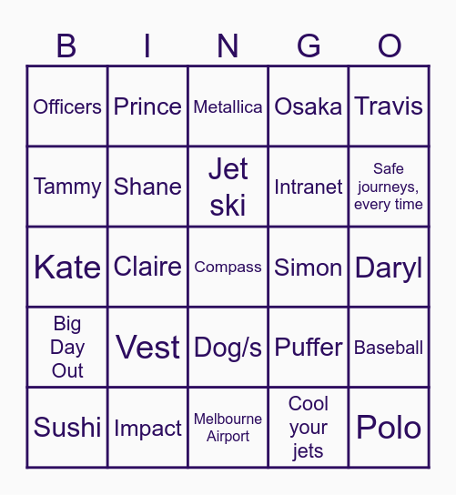 STVic Bingo Card