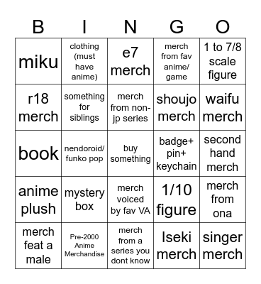 anime north 2024 meme Bingo Card