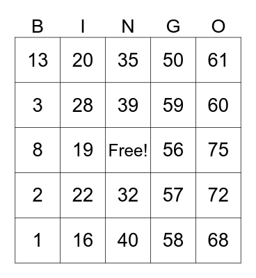 MOHON NHS Bingo Card