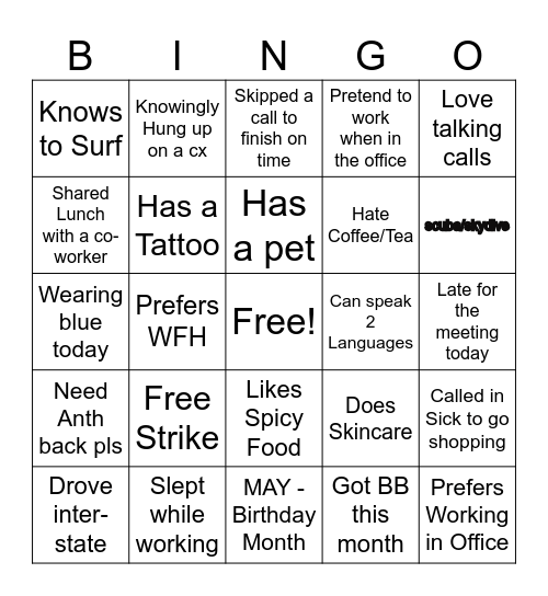 OFFICE BINGO Card