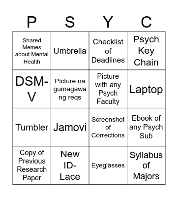 TUKLAS BINGO Card
