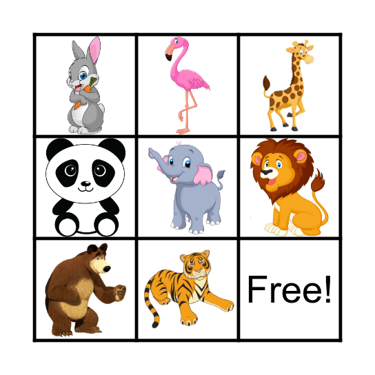 BINGO ANIMALS! Bingo Card