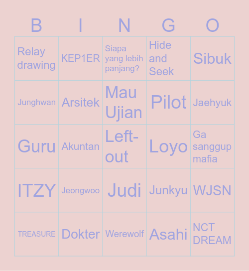 BINGO XIAOTING Bingo Card